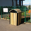 Slatted Anti Vandal Wooden Litter Bin - 112 Litre
