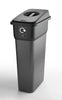 Freestanding grey base recycling bin with grey handle top lid