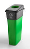 Green recycling bin with green hole top aperture complete with mixed recycling graphic