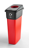 Slim Profile Coloured Recycling Bin - 55 Litre