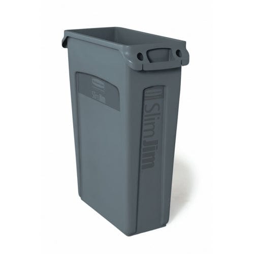 Slim Jim container in grey with handles containing venting channels and open top