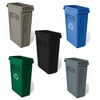 Group shot of 5 slim jim containers, one in blue, black, grey, green or beige