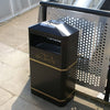 90L Slimline Bin with top fitted ashtray and customised gold lettering detail.