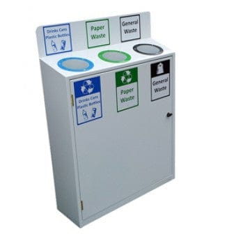 Slimline 3 Bay Recycle Station - 3 x 50 Litre Compartments