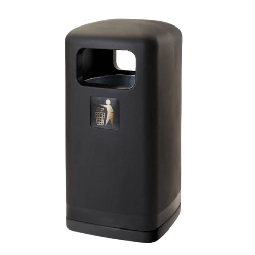 Black External Litter Bin with a simple twist-open lid for convenient emptying and cleaning.