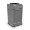 External grey litter bin with square open aperture, made from robust plastic