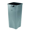 Tall freestanding open top square litter bin in grey