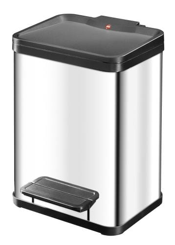 Hailo Trento Oko Single Compartment Pedal Bin in Stainless Steel. Silent Closing Lid.