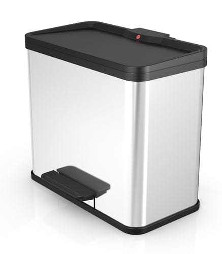 27L Hailo Trento Oko Trio Pedal Bin in Stainless Steel with Silent Closing Lid.