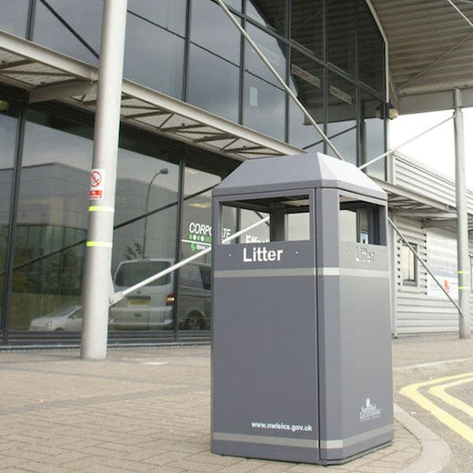 Heavy Duty Outdoor Steel Litter Bin -112 Litre