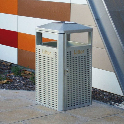 Heavy Duty Outdoor Steel Litter Bin -112 Litre