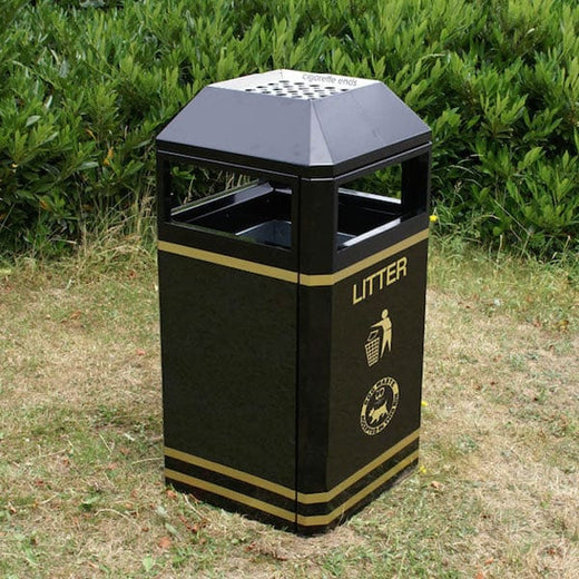 Heavy Duty Outdoor Steel Litter Bin -112 Litre