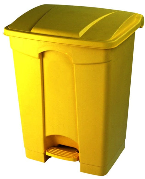 45 Litre Yellow Coloured Step Pedal Container with secure robust lid closure to keep odours at bay.