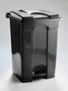 60 Litre pedal operated step bin in black with the lid closed