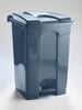 60 Litre pedal operated step bin in mid grey with the lid closed