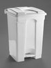 60 Litre pedal operated step bin in white with the lid closed