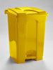 60 Litre pedal operated step bin in yellow with the lid closed