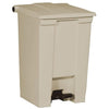 Beige 87 litre pedal bin with grey foot pedal to the base for easy disposal
