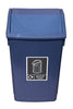 Silver base and silver swing top lid with general waste A5 graphic to the front