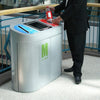 Internal recycling station with 3 waste streams and custom logo to the front door