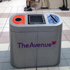 Internal 3 compartment recycling bin with custom logo to the doors and individual waste streams 
