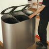 Torpedo triple recycling station with lid partially opened lid with liners visible