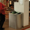 Recycling station in location with general waste and mixed recycling streams with lid closed