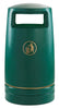 Robust green external litter bin, 100 litre capacity with old tidyman iconography to the front