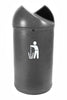 UV resistant litter bin with  lockable lid and 2 apertures either side