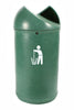 Stone effect external litter bin in Emerald with iconography and locking mechanism