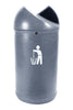 90 Litre capacity litterbin with dual apertures and litter icon finished in pale granite