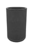Freestanding dark millstone litter bin with large throwaway aperture 