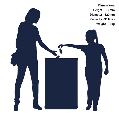Universal Open Top Litter Bin - 130 Litre