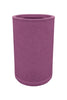 Ciruclar plastic litter bin with large open aperture finished in burgundy
