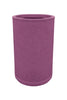 Ciruclar plastic litter bin with large open aperture finished in burgundy