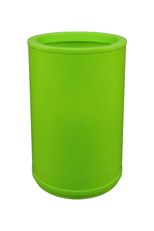 90 Litre outdoor circular waste bin made from UV resistant plastic in lime 