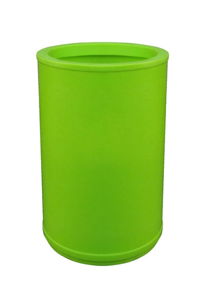 90 Litre outdoor circular waste bin made from UV resistant plastic in lime 
