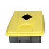 Yellow Lid With Diamond Aperture Recycling Bin