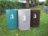3 Universal open top litterbins in location with litter iconography