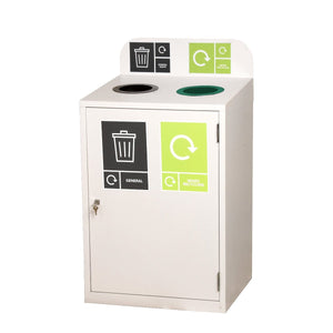 Zeus 2 Bay Recycling Station - 2 x 80 Litre Compartments
